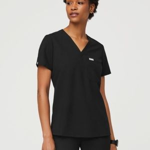 Figs Catarina One-Pocket Scrub Top Black Size XS